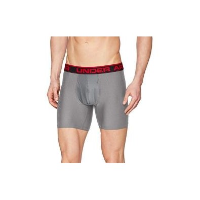 Under Armour Men's Original Series 6-inch Boxerjock Boxer Briefs True Gray Heather 025 red