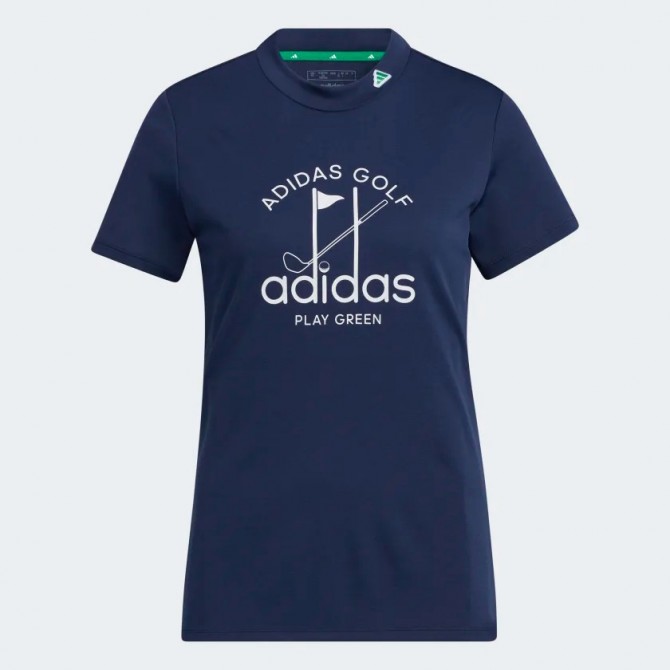 Adidas Women Golf Aeroready Play Green Mock Neck Shirt
