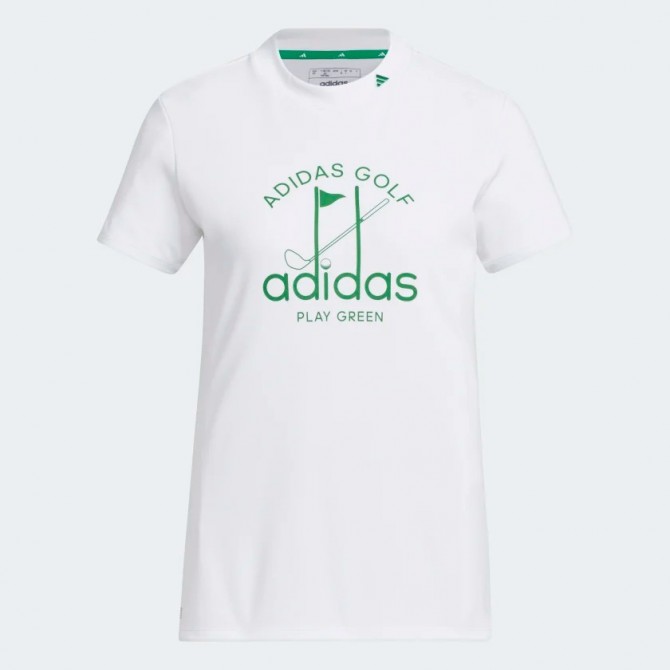 Adidas Women Golf Aeroready Play Green Mock-Neck Shirt