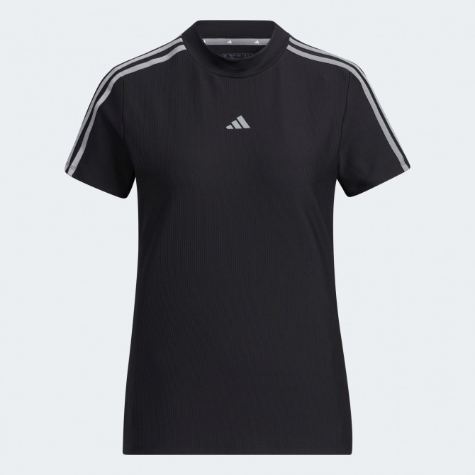 Adidas Women Golf 3-Stripes Mock-Neck Shirt